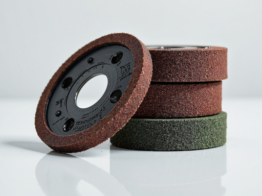 研磨抛光设备展示，精密研磨机正在处理陶瓷表面，光滑反光效果