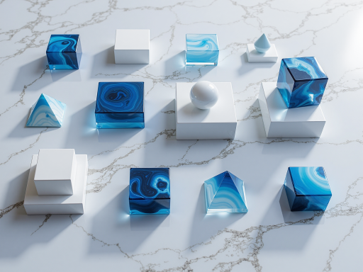 结构陶瓷制品展示，多个方形陶瓷块整齐排列，表面光滑平整，白色背景